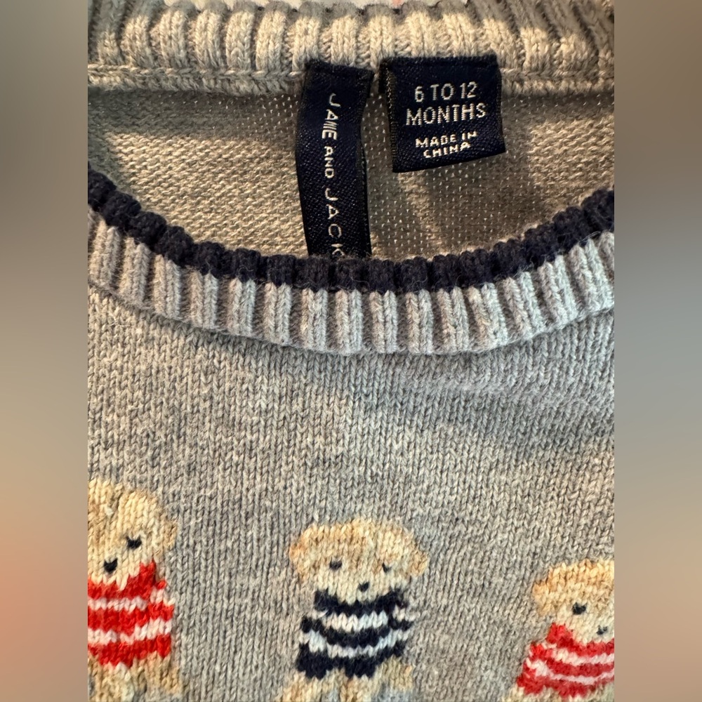 Janie and Jack 6-12 Mo Puppy Sweater - Picture 3 of 6